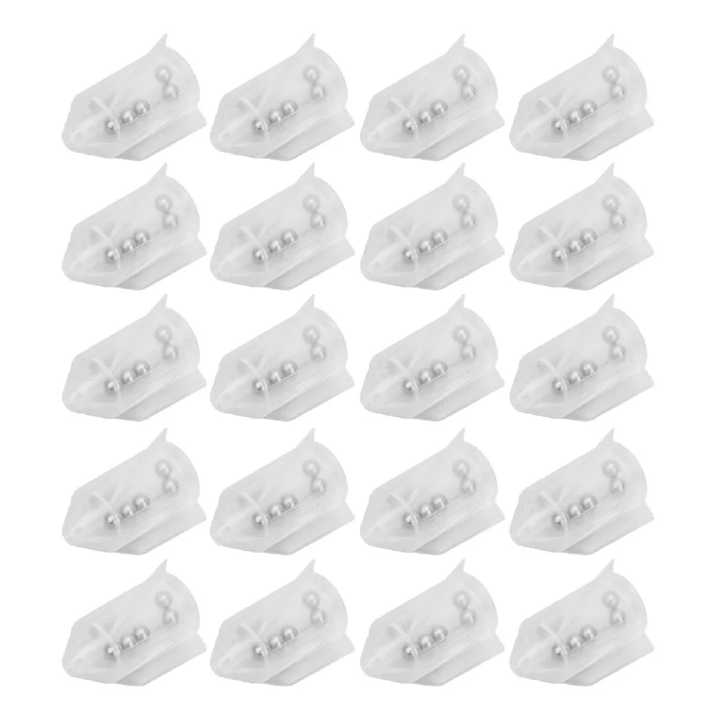20PCS PVC Fishing Lure Rattles Multifunctional Two Sizes Bait Weight Rattles with Beads Fishing Bait Rattles Fish Attraction