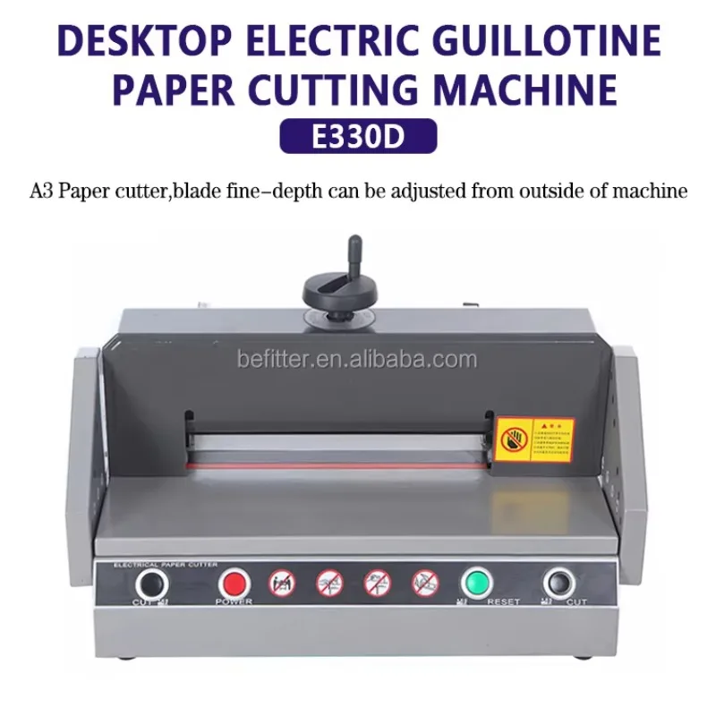 E330D A3 Size 330mm Desktop Electric Paper Trimmer Manual Clamping And Pushing Paper