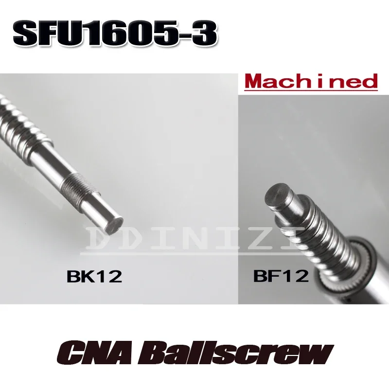 BallScrew 16mm SFU1605-3 1605 Ball Screw Rolled ballscrew 1pc SFU1605 200mm with 1pc 1605 Flange single ballnut for CNC parts