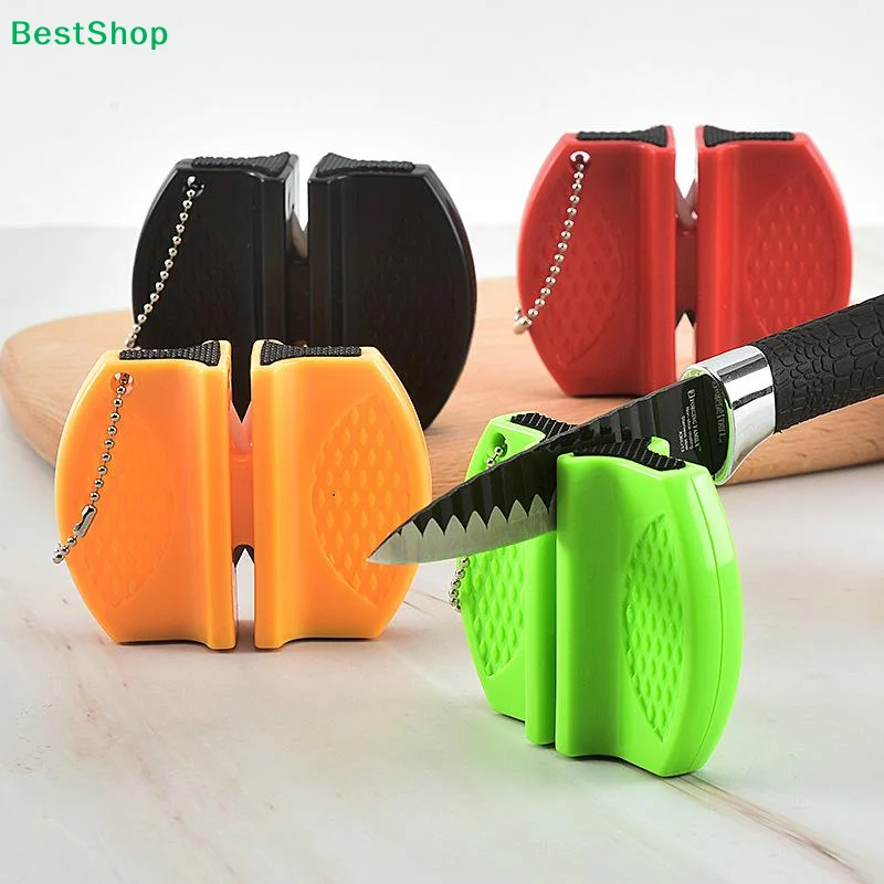 ✔Mini Knife Sharpener Rough And Delicate Double Sided Sharpener Portable Ceramic Sharpener Pocket Outdoor Camping And Hiking