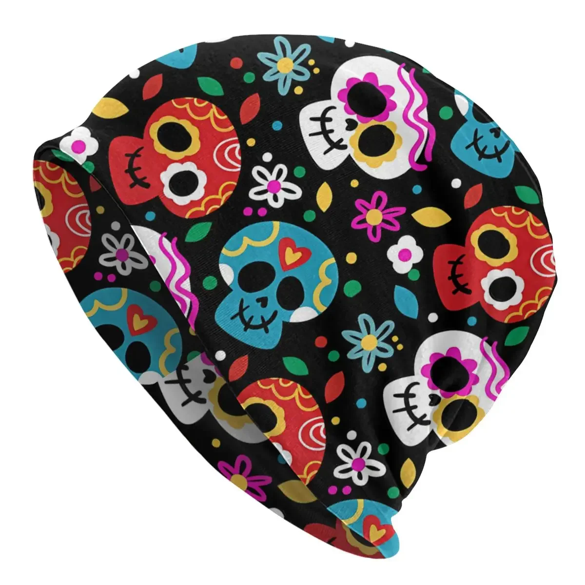 Skull Skeleton Skullies Beanies Caps Dia De Muertos Pattern Thin Hat Sport Sports Bonnet Hats for Men Women