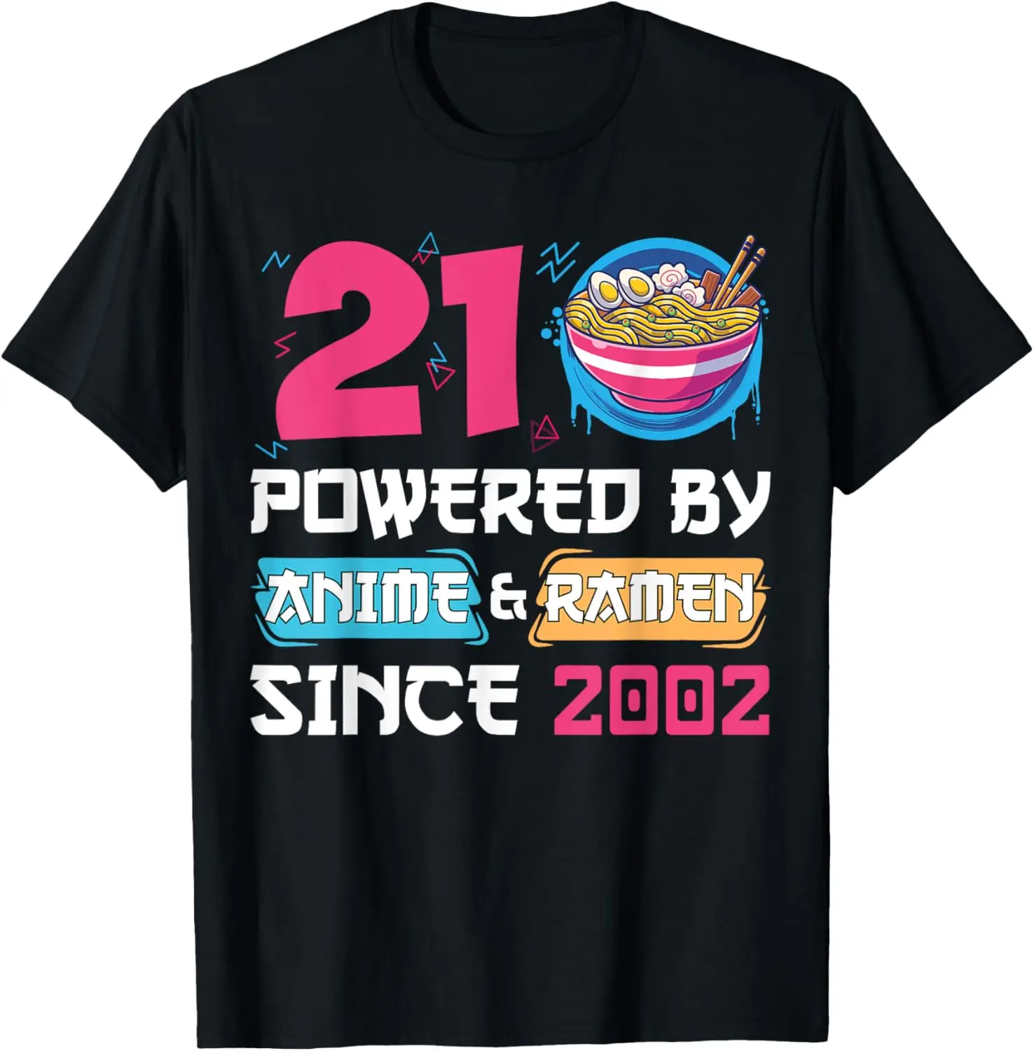 

Футболка для девочек с кавайным аниме-рамной лапшой на 21 день рождения, 21 год