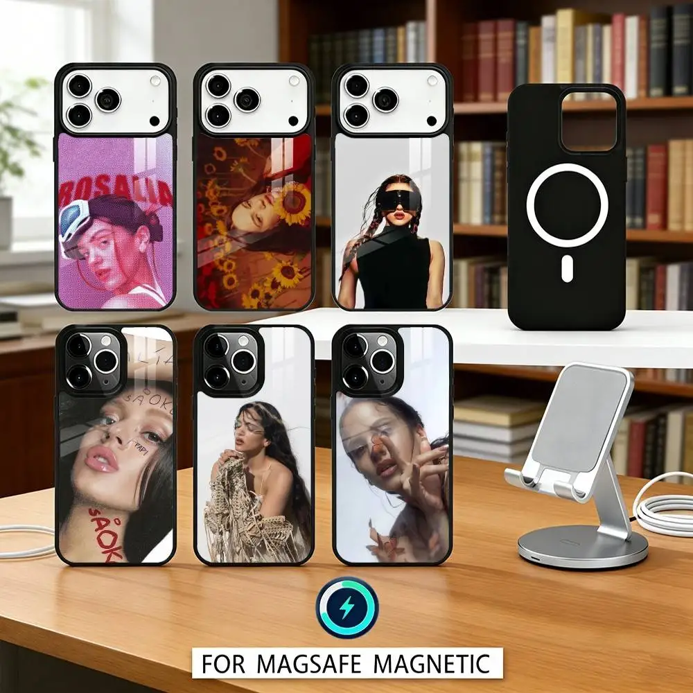 

Чехол для телефона с изображением испанской певицы Розалии для iPhone 17, 16, 15, 14, 13, 12, Pro, Max, магнитный, для беспроводной зарядки MagSafe