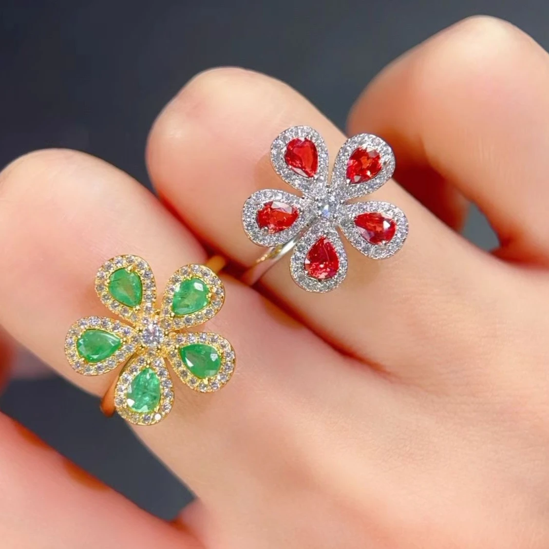 

Natural Emerald Ring with Certificate 3x5mm Genuine Red Sapphire Jewelry 925 Silver Gemstones Jewelry for Women