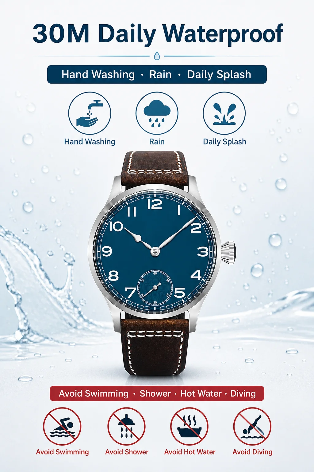 CORGEUT ST3621 Mechanische Handaufzugsuhr für Herren 42mm Saphirglas Vintage Pilotenuhr 316L Stahl Lederarmband Kleine Sekunde – Detail 9