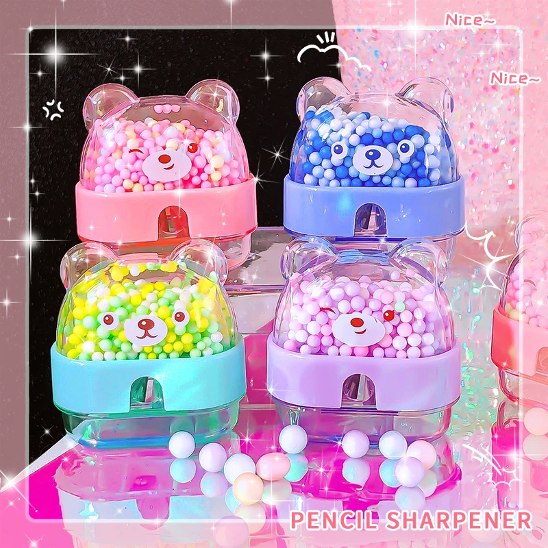 Office supplies kawaii stationery items school useful aesthetic School supplies cute bear pencil sharpener kids stationery