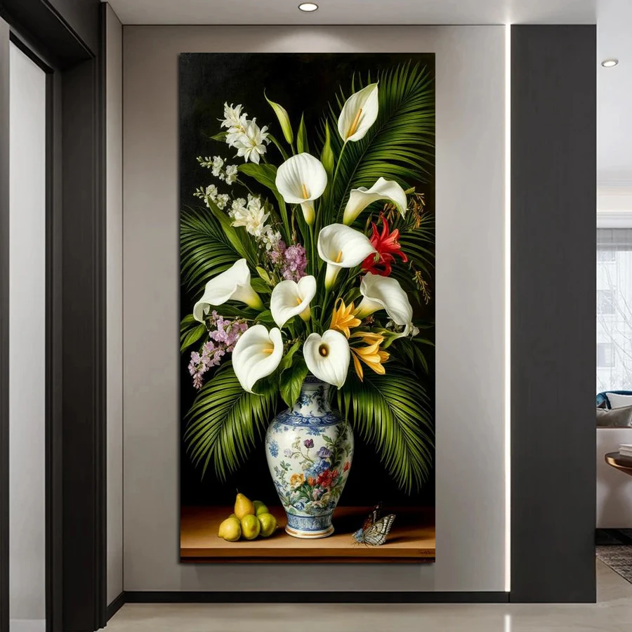 Calla Lily Vase Large Size Diy Diamond Painting Kits Still Life Trumpet Flower Full Drill Mosaic Embroidery Pictures 100x200cm