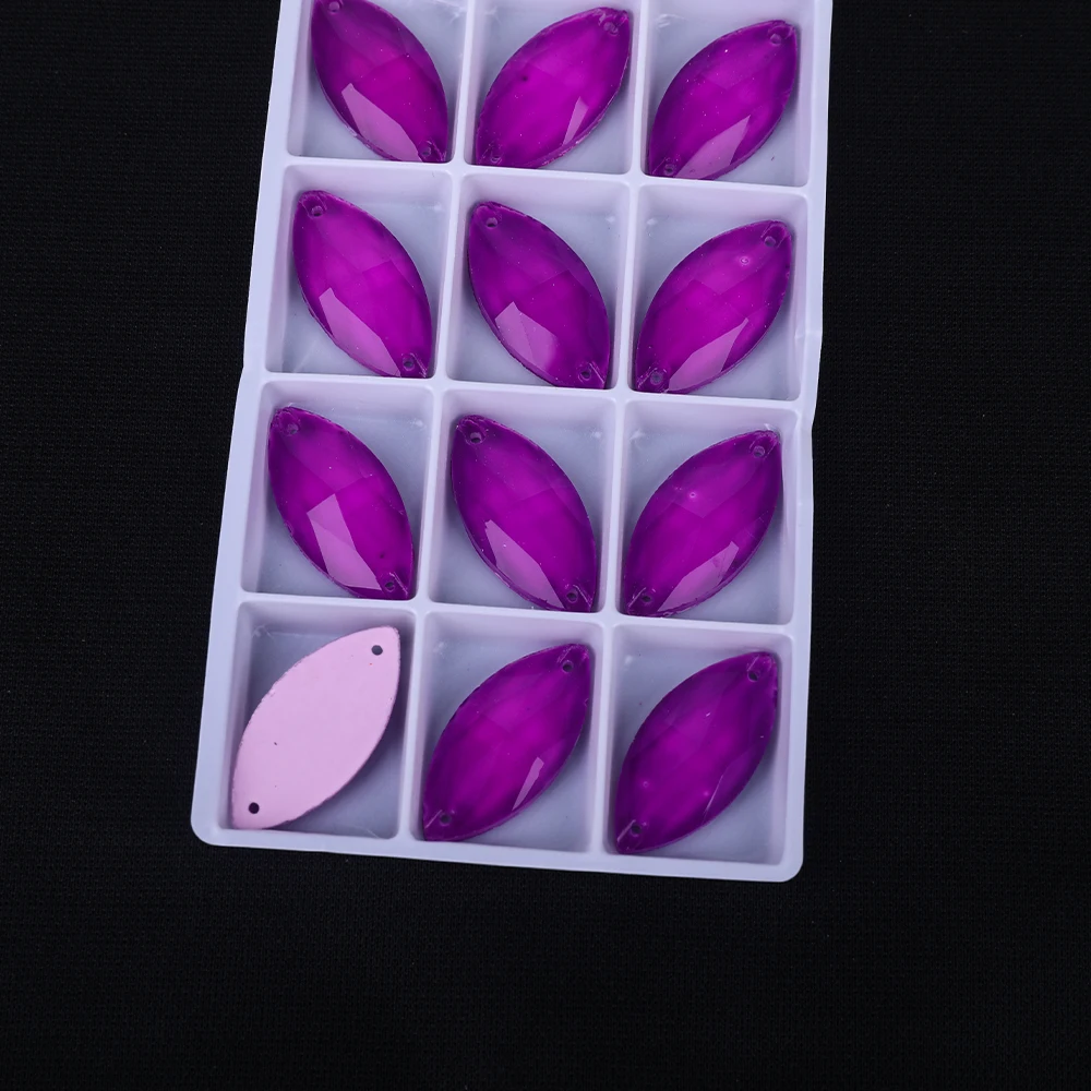 Vc Neon fluor zierende Pferde auge auf Strass Navette Nähen Diamant Glas Diamant Flatback DIY Zubehör Hochzeit nähen – Detail 6