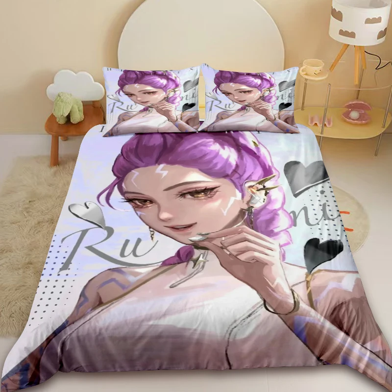 Girls K-pop Demon Hunters Duvet Cover Rumi Bedding Set Comforter Cover Queen King Bedroom Dormitory Decor Children Gifts