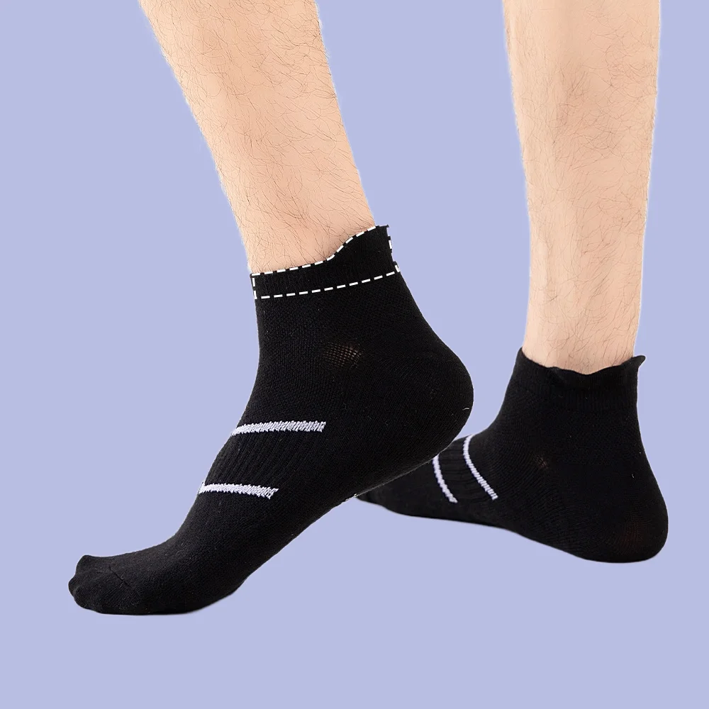 Chaussettes de bateau respirantes pour hommes, chaussettes courtes à rayures, absorbant la transpiration, dépistolet ant, haute qualité, nouvelle mode, 2024, 5 paires