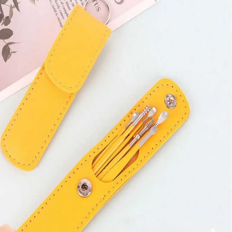 

Модный персонализированный набор для чистки ушей: спиральные пружинные инструменты для чистки ушей, портативный дорожный набор из 6 предметов для ухода за ушами