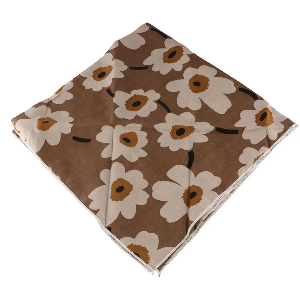 Foulard de tête carré en coton et lin, bande de sauna à fleurs, écharpe imprimée de style pastChev, accessoires pour vêtements de collocation, cheveux