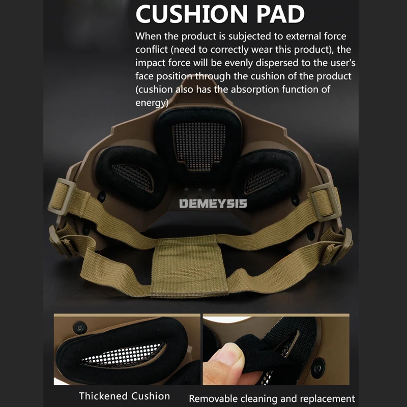 Airsoft Half Face Mask Outdoor Face Protection Module Helmet Mount Shooting Paintball Masks Head Wearing Tactical Hunting Mask