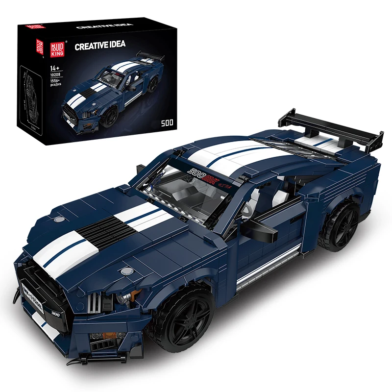 Mould King 10208 Technisches Auto-Spielzeug MOC-32898 Shelby GT500 Baustein-Set Rennwagen-Modell Bausteine Kinder Weihnachtsgeschenk