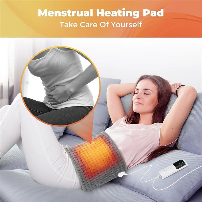 

SEWS-Electric Heating Pad Waist Heated Pad With LCD Controller 10 Heating Levels 4 Gears Timing For Back Belly Leg Body