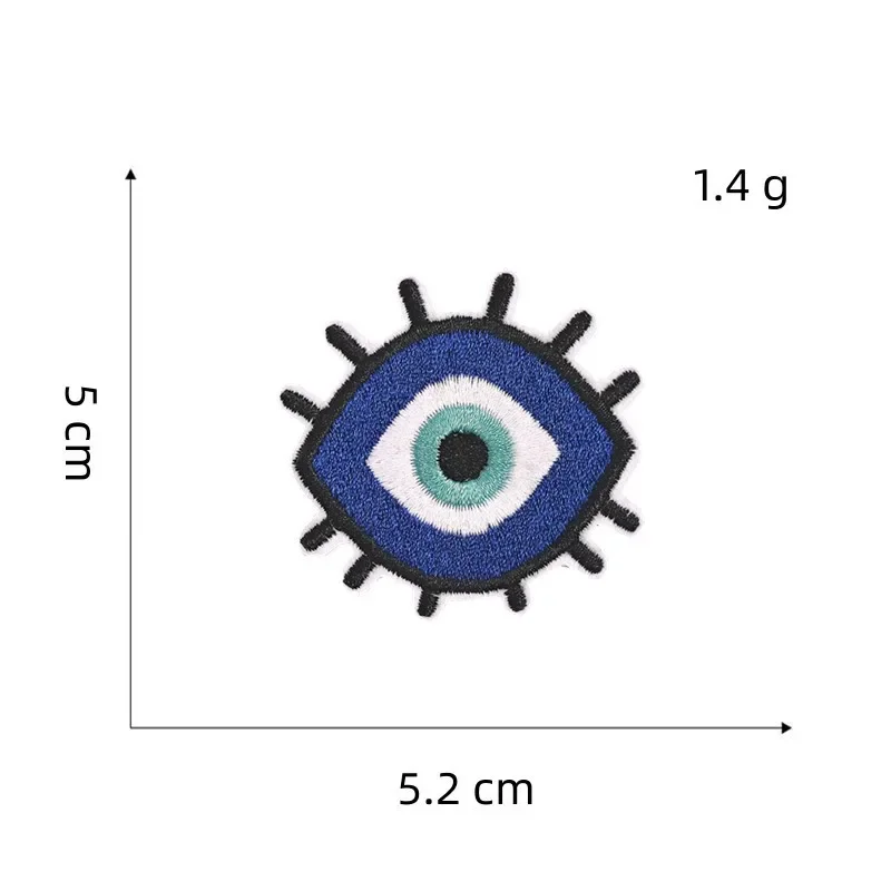 New Arrival Evil Eye Embroidery Iron on Patch Blue Eyeball Badge Ancient Eyes Emblem Thermo Adhesive Appliques for Clothing DIY