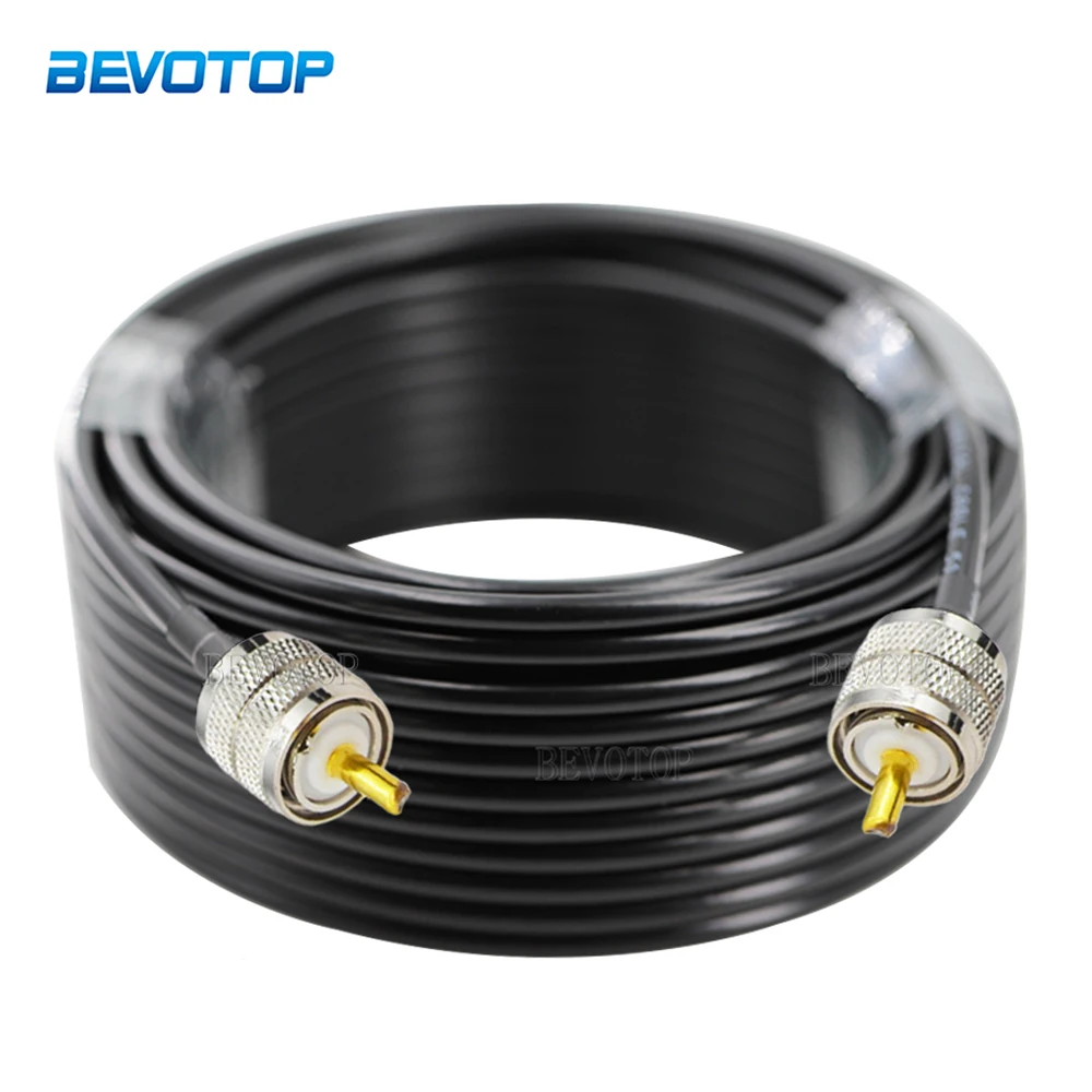 

UHF PL259 Male to Male Connector RG58 Antenna Pigtail Extension Cable Low Loss 50 Ohm for CB Radio Ham Radio FM Transmitter