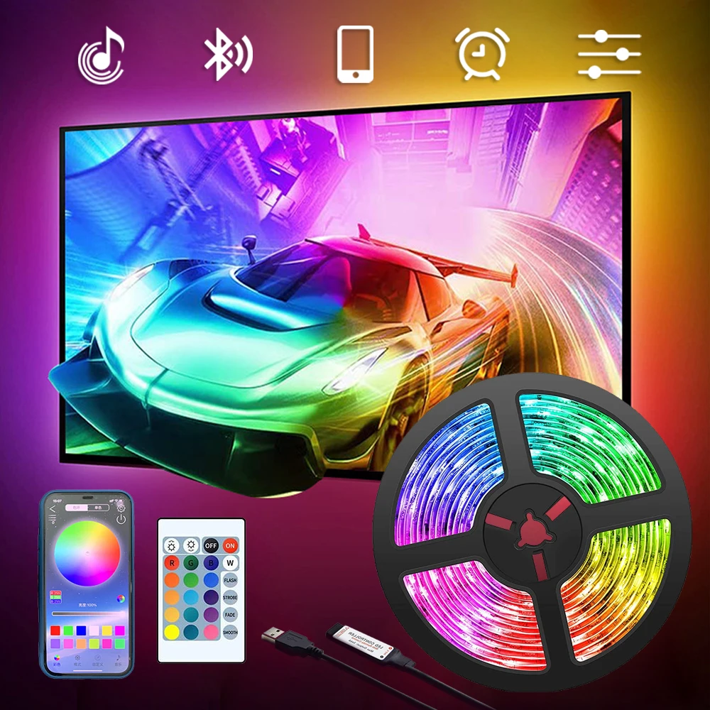 Strisce luminose a Led Smart Home TV PC lampade da parete USB decorazione Ramadan Kit luce a Led RGB