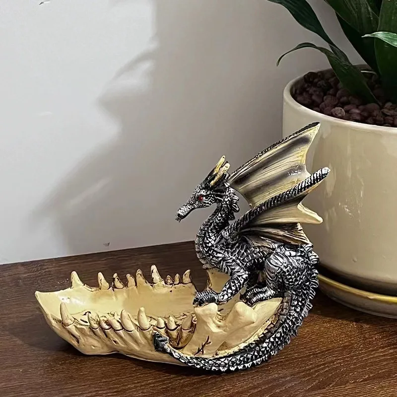 

New Modern Simple Dragon Tooth Boat Sculpture Ornament Home Office Dragon Boat Storage Resin Crafts