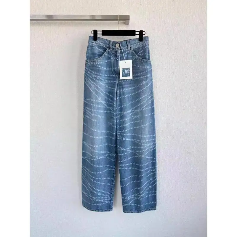 

2025 New Arrival Casual Slight Strech Knitted Jeans Women Full Length High Cotton Denim Loose Fashion Jeans