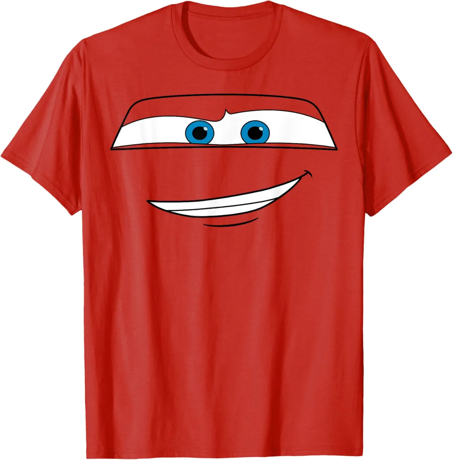 Pixar Cars Lightning McQueen Big Face Short Sleeve T-Shirt