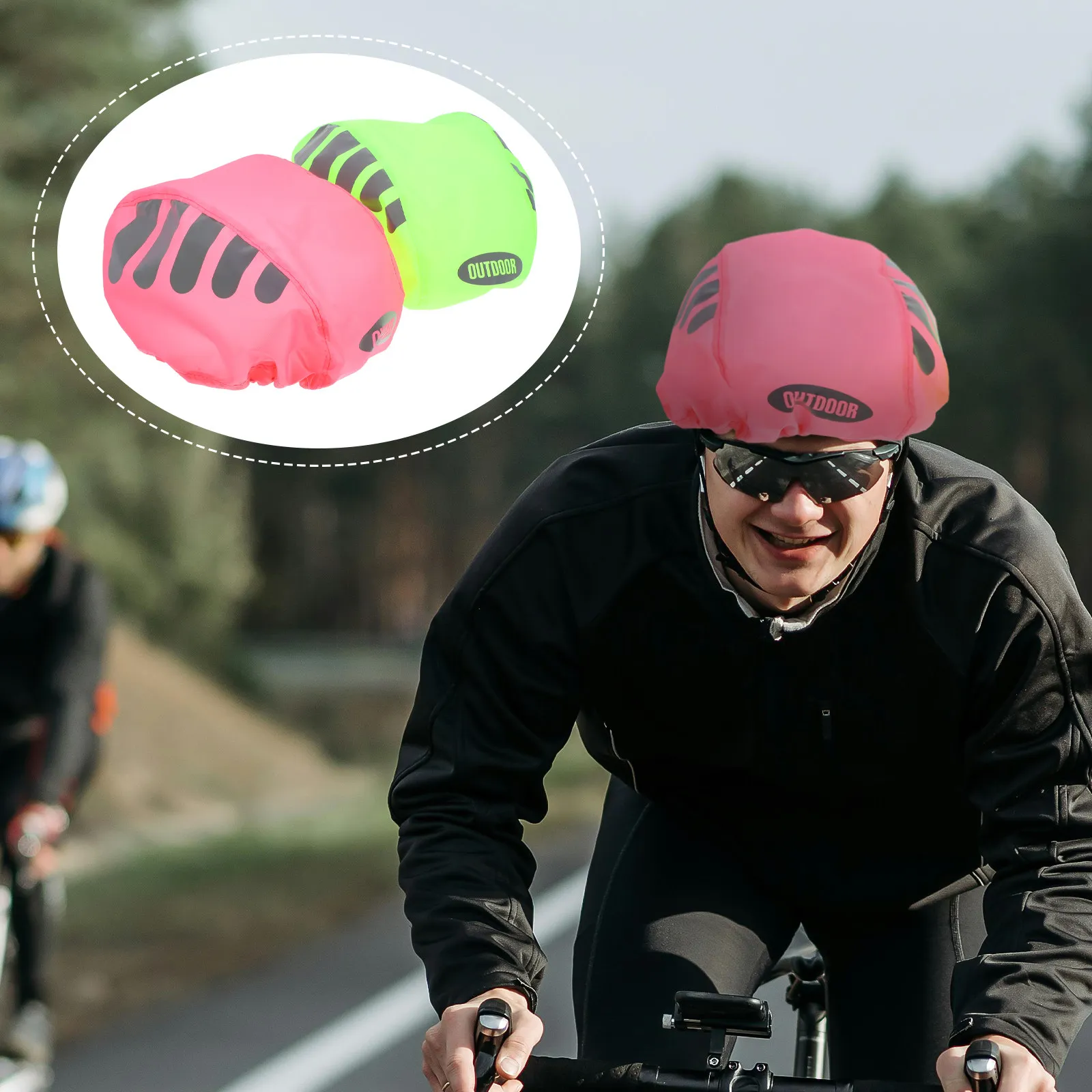 

2Pcs Bike Cover Cycling Rain Shield Reusable Protective Cover with Reflective Visibility Enhancement for Outdoor