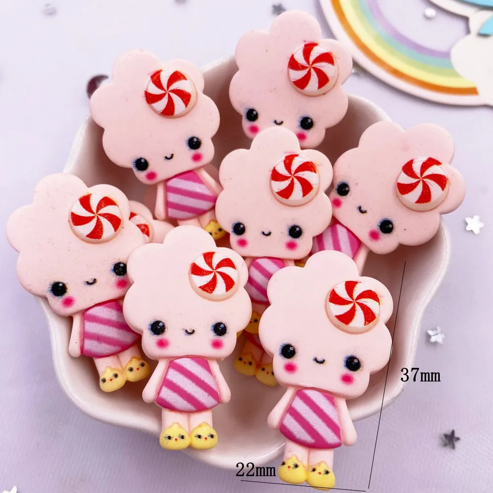 10Pcs Żywica Kolorowe Kawaii Ciasteczka Pączki Jabłko Kreskówka Flatback Figurka Świąteczne Dekoracje Akcesoria DIY Łuk Scrapbook Craft