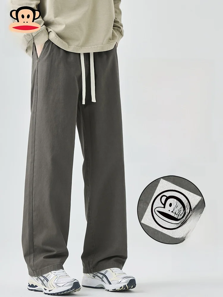 

Мужские спортивные повседневные брюки PaulFrank с флисовой подкладкой, свободного кроя, в американском ретро-стиле, из хлопка, прямые, осенне-зимние, новинка