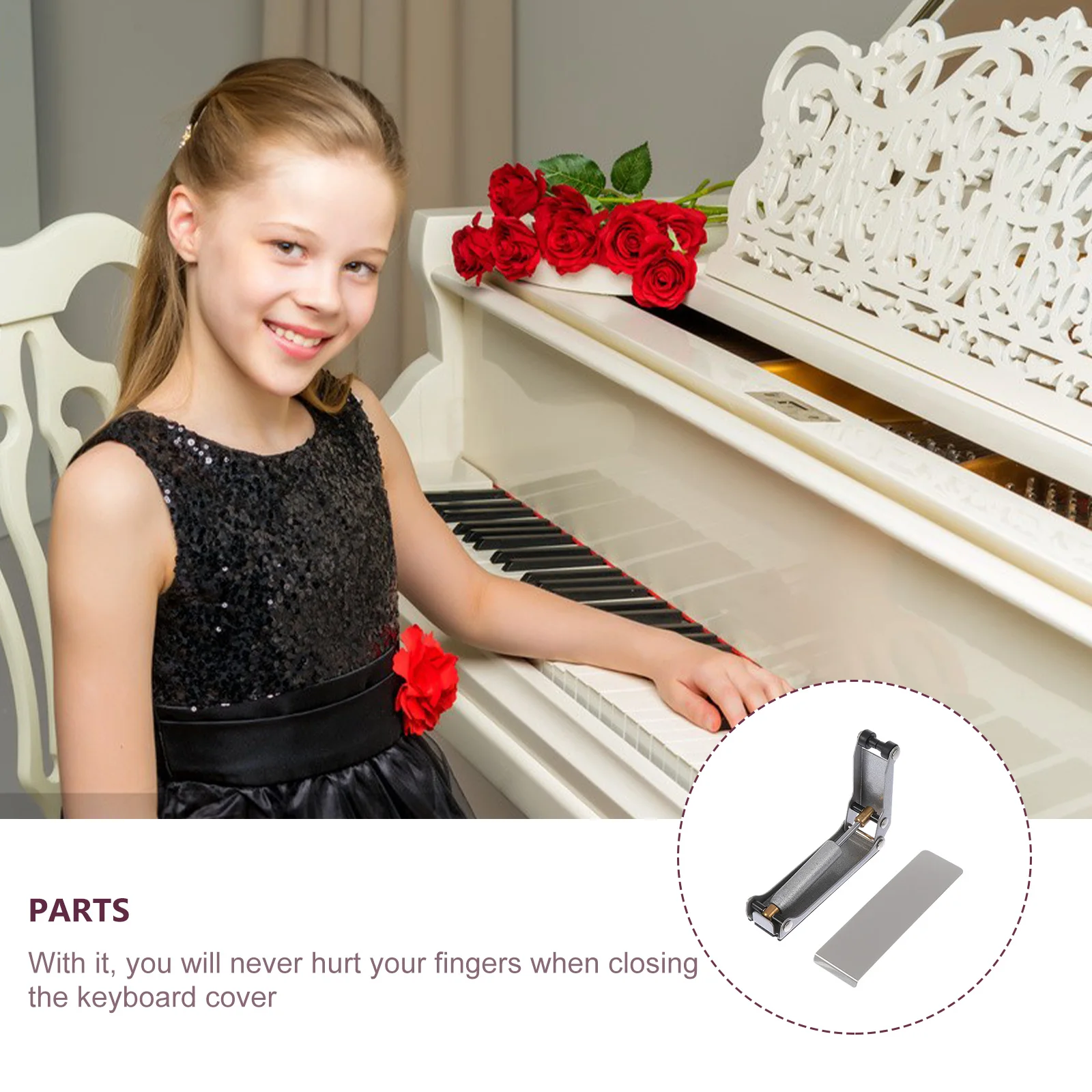 

1 pc Piano Anti-Pinch Protection Device Slow Fall Retarder Keyboard Cover Descend Control Buffer Durable Metal Cushion Accessory