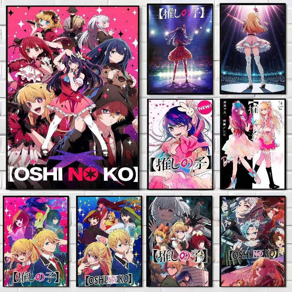 Pósteres clásicos Vintage de Anime O-Oshi No K-Ko, pintura decorativa, arte de pared, papel Kraft blanco, decoración de habitación Kawaii, 1 ud.