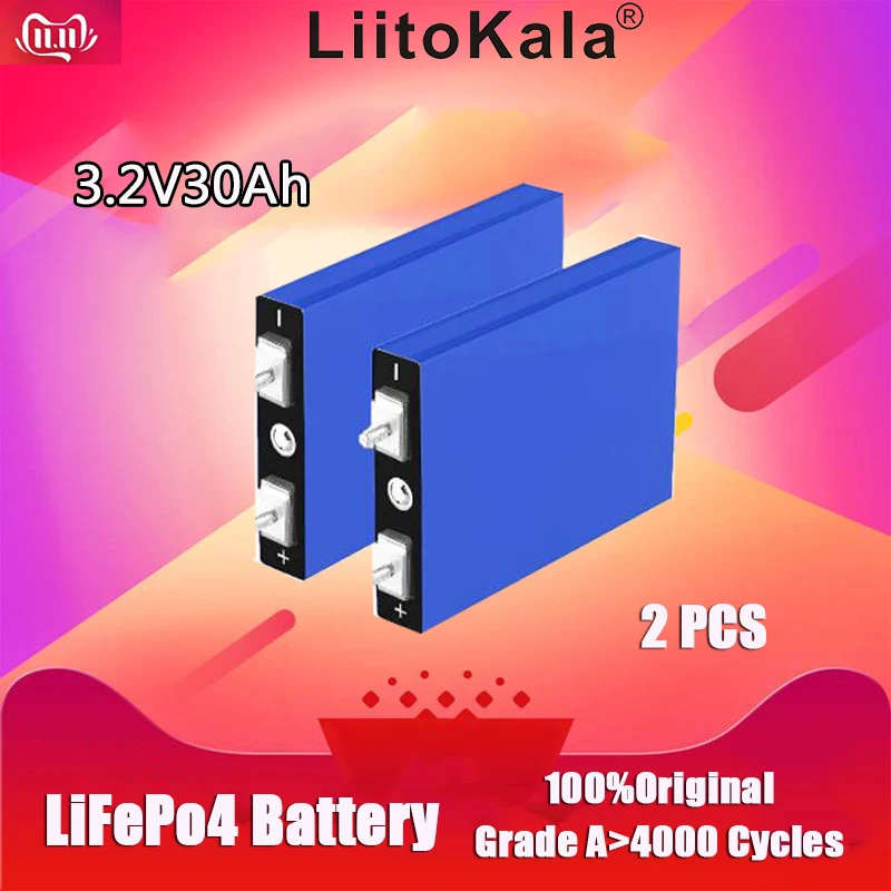 

2PCS LiitoKala LiFePo4 3.2V 30AH 5C Battery For Diy 12V 24V 36V 48V Lifepo4 E-bike E Scooter Wheel Chair AGV Car Golf Carts