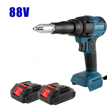 88V ไร้สายไฟฟ้า Riveter Gun 3.2-4.8มม.แบบพกพา Servess แปรงไขควงสำหรับ Makita แบตเตอรี่ Riveting เครื่องมือ LED Light