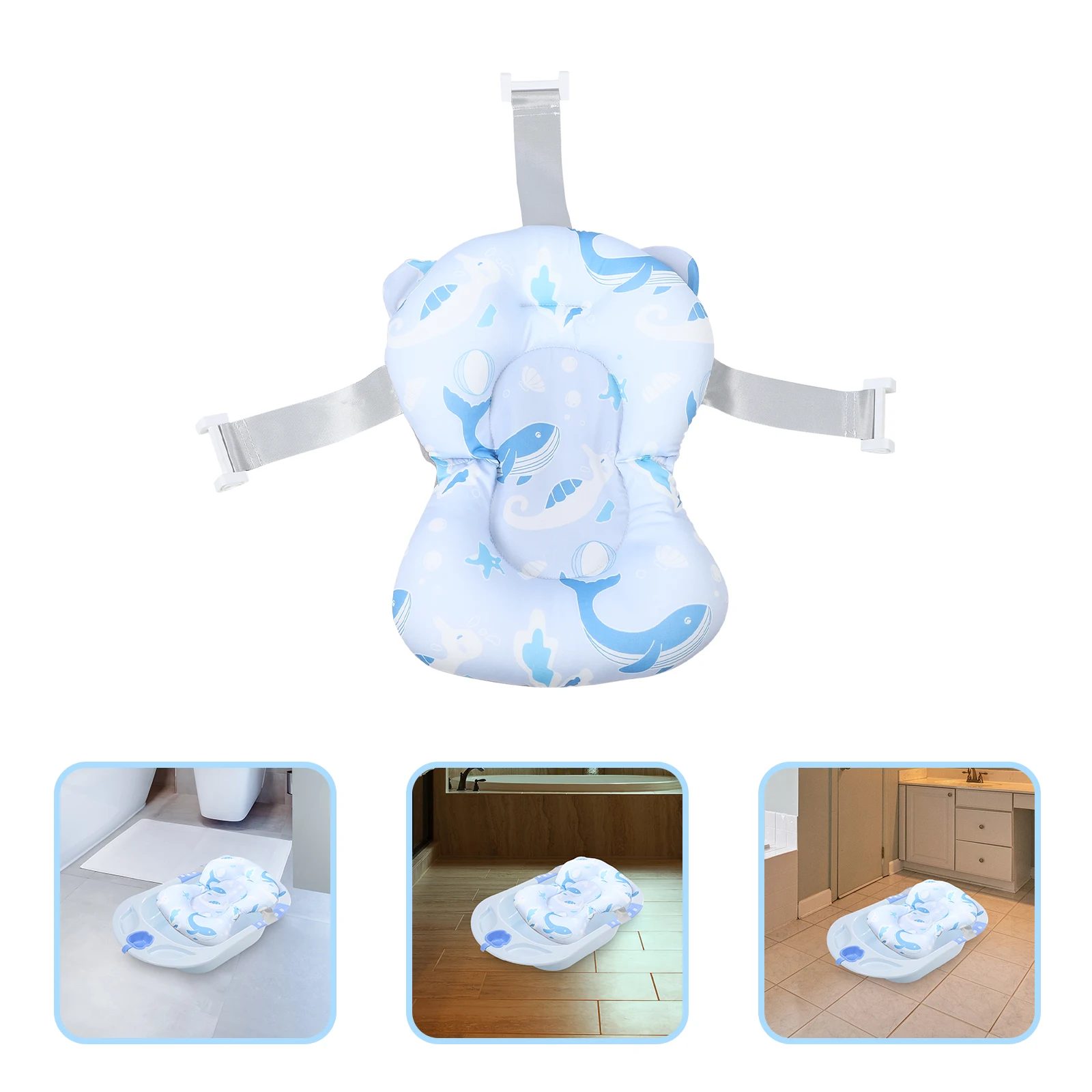 Keset Kamar Mandi Bantalan Suspensi Braket Bayi Baru Lahir Bantalan Pp Bak Mandi Anti Selip untuk Penopang