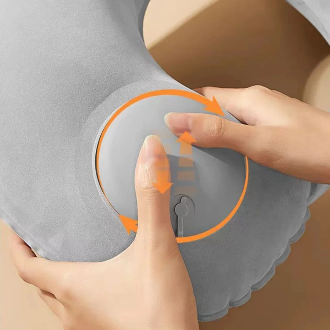 U 字型自動空気インフレータブル枕ネッククッションポータブル旅行ネックピロー屋外旅行クッションキャンプギア