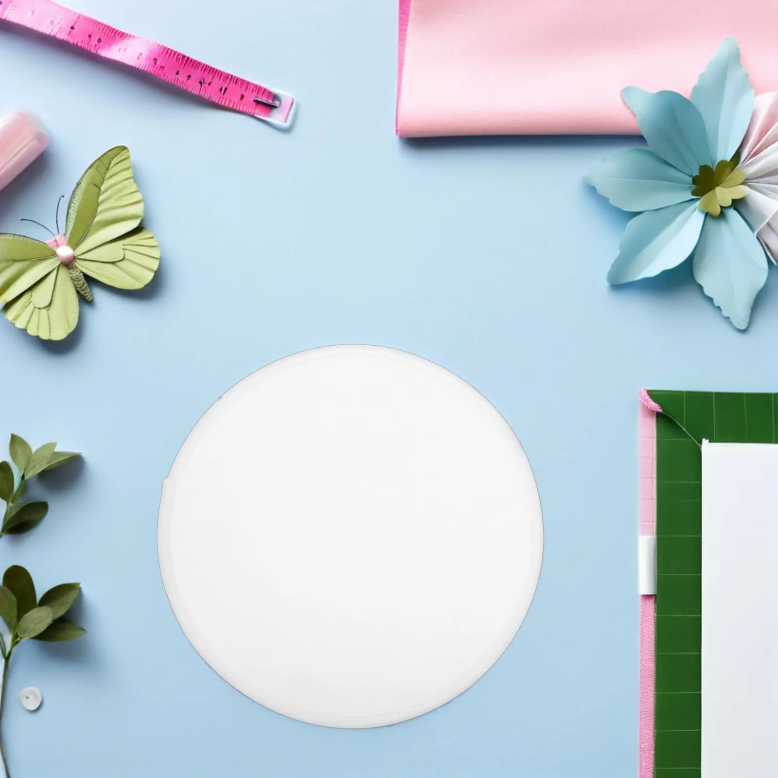 5Pcs Sublimation Flying Disc Fan 9.8 Inch Foldable Round Polyester Hand Fan Heat Transfer Ready for DIY Craft Supplies Christmas