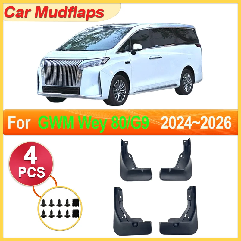 

Car Mudguards Parts For GWM Wey 80 G9 Faraday X Super One 2024 2025 2026 Mudflaps Fenders Flare Cover Guard Auto Mud Accessories