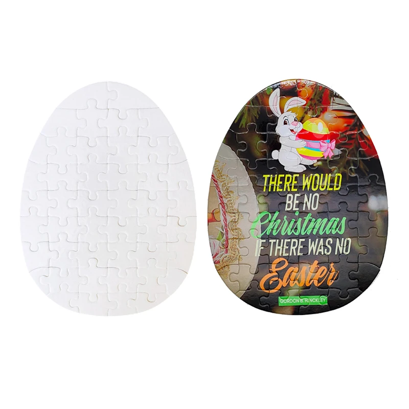 

Free Shipping 20pcs/Lot 46 Pieces Logo Printing Sublimation Blank Egg Shape Jisgaw Puzzle For Easter Day Use