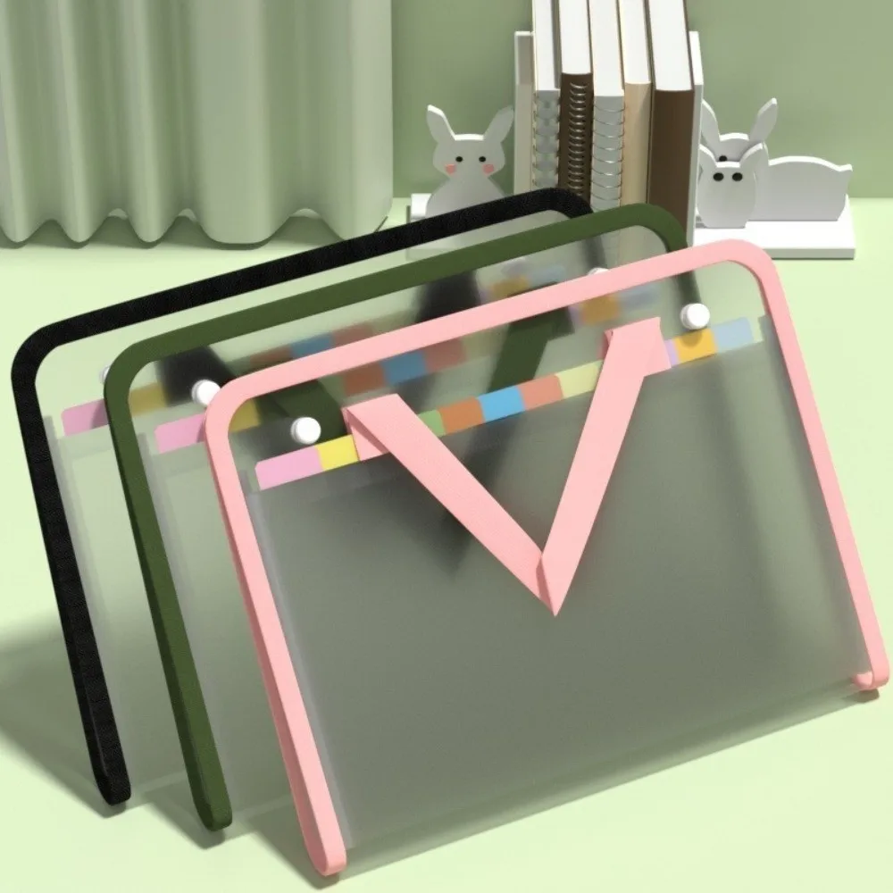 

Portable 13-Layers Document Storage Bag Waterproof Large Capacity Hand-held Folder Transparent Document Pouch School Supplies