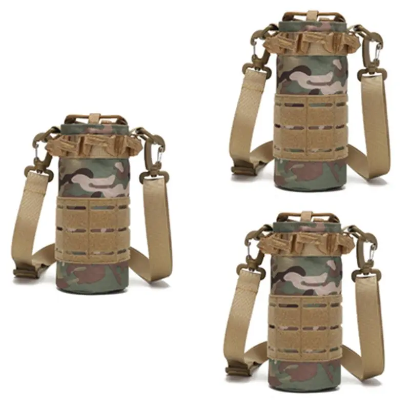 

B11A-3PCS Outdoor Water Cup Bag Camouflage Water Cup Set Molle Waist Hanging Water Cup Set Bicycle Water Cup Bag