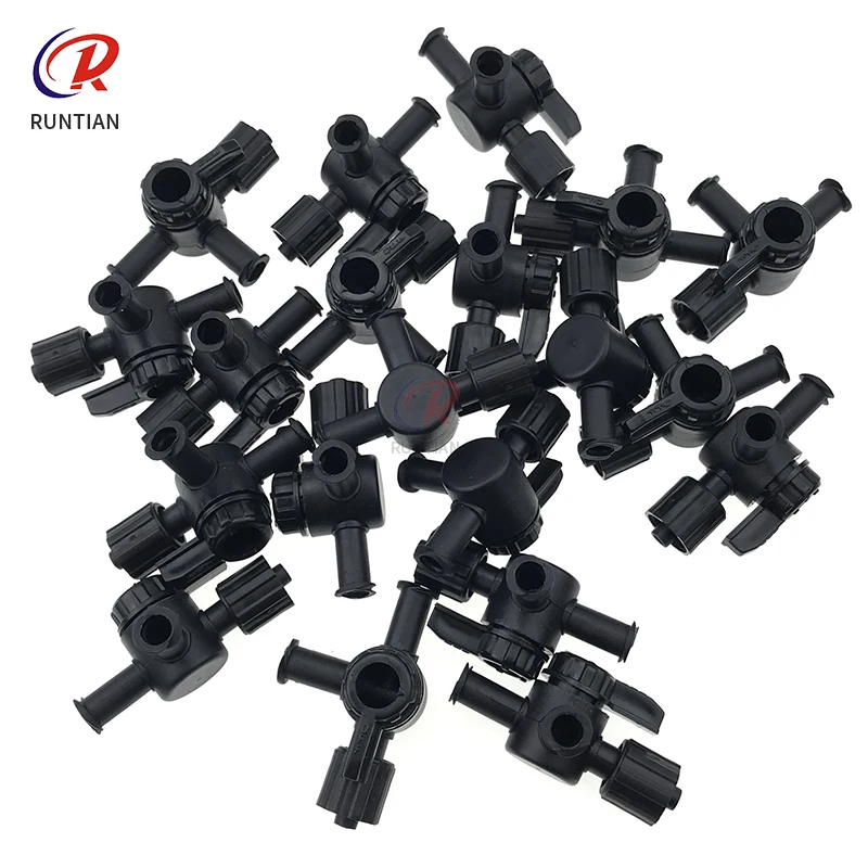 4pcs plastic 2 way ink valve for solvent and uv inkjet printer Manua 3 way vale corrosion resistant