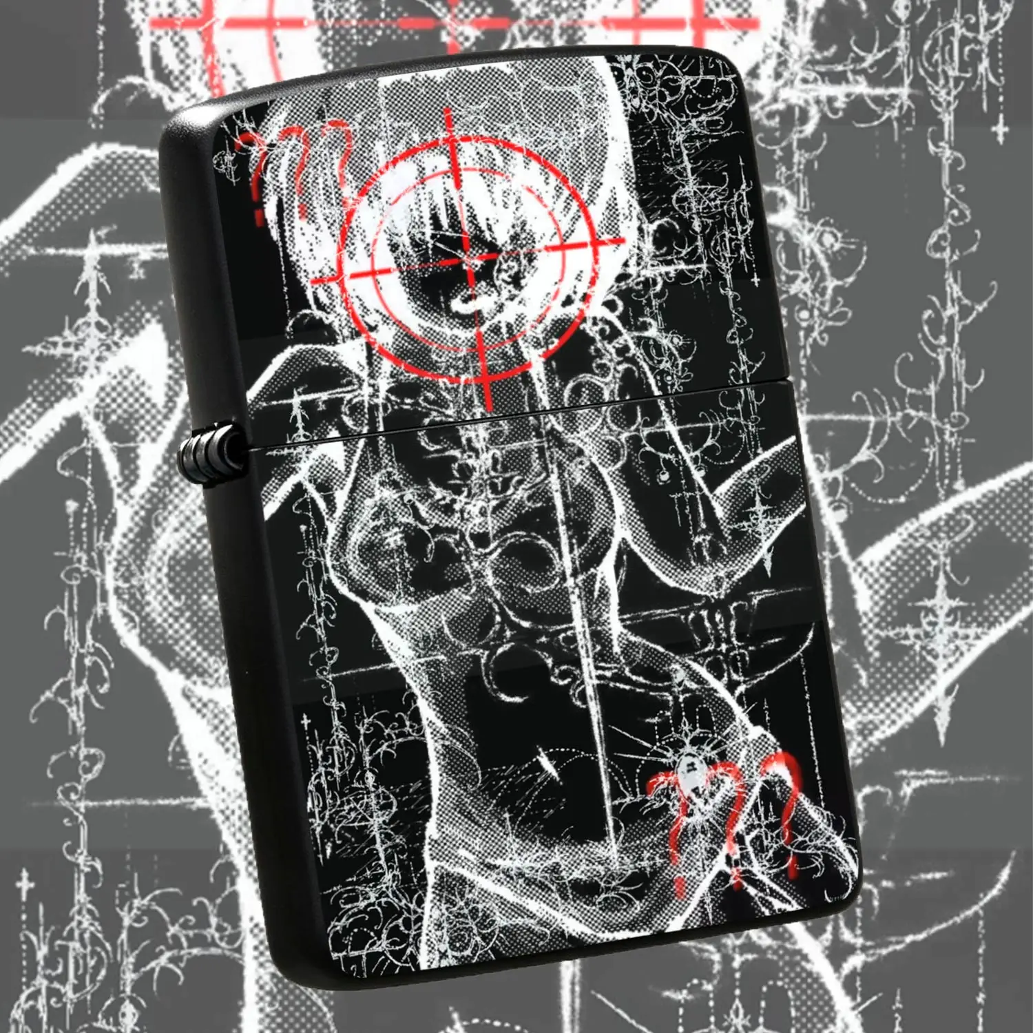Dark Aesthetic Target Question Mark Decorative Lighter, Unique Cyber Y2K Line Art Portable Ignition Device, Multi-Scenario Usable For Indoor Outdoor Daily Use, Stylish Niche Practical Gift For Trendy Friends A Humorous And Interesting Light