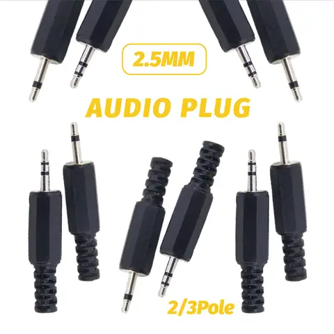 5/20pcs 2.5mm 2Pole 3Pole Mono Stereo Plug Audio Adaptor Earphone Socket Connector for Microphone Jack