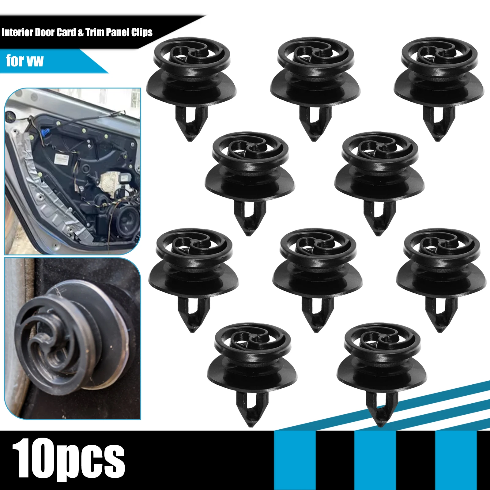 10Pcs Interior Door Card Trim Panel Mounting Fastener Plastic Clips for Audi A3 8P A4 B6 B7 Auto Car Styling Accessories
