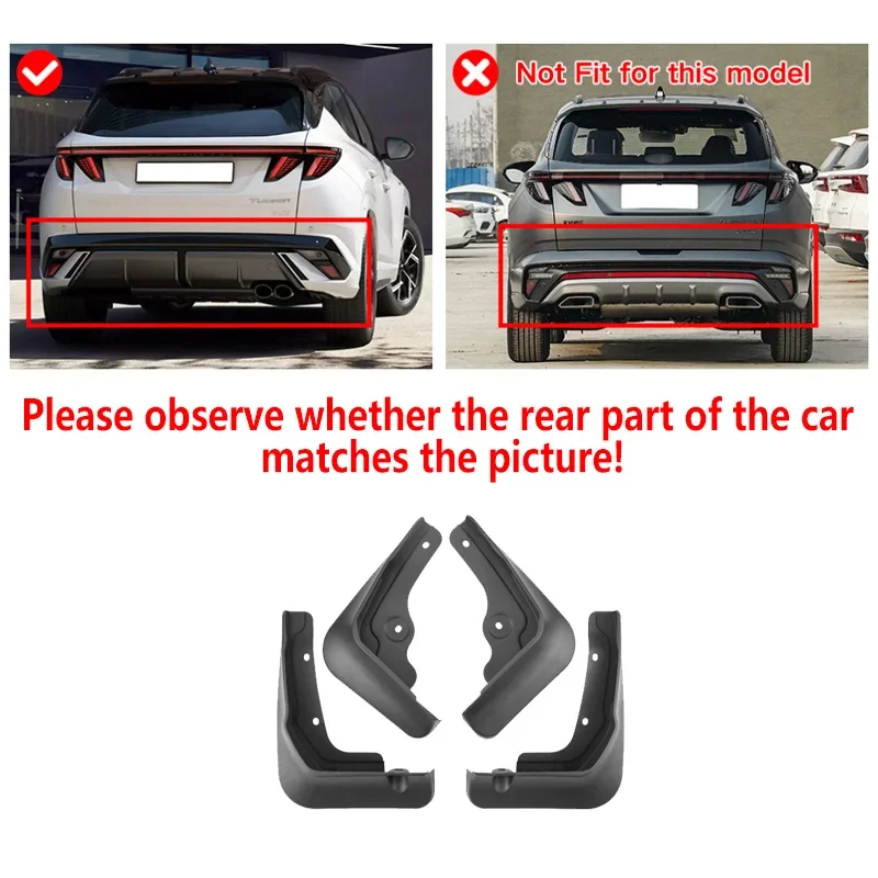 Car Mudflaps Splash Mud 4PCS For Hyundai Tucson NX4 N Line 2024 2025 Flaps Front Rear Wheel Fender Flare Mudguard Accessories