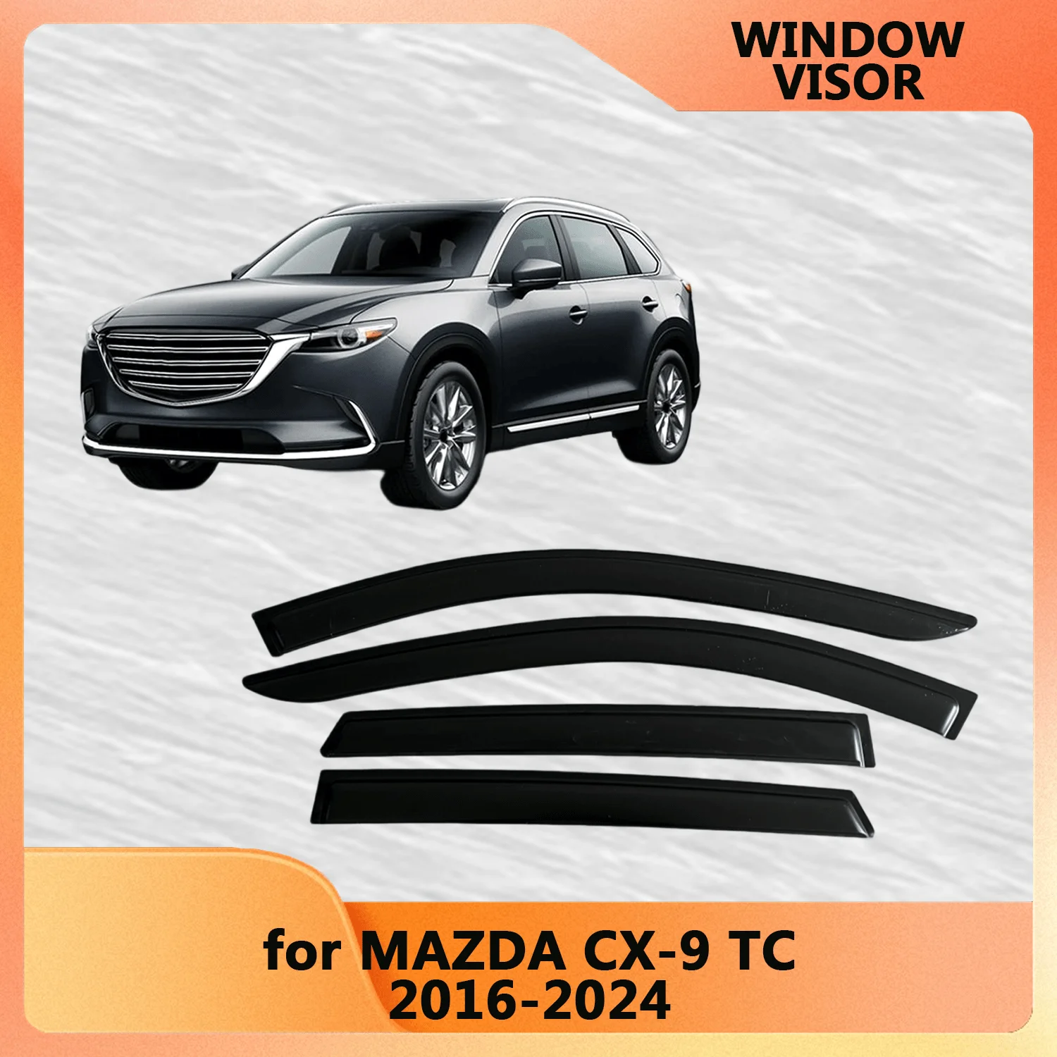 

Window Visor for MAZDA CX-9 TC 2016 2017 2018 2019 2020 2021 2022 2023 2024 Weathershied Door Visor Wind Sun Rain Guards Side