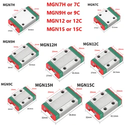 2PCS MGN7C MGN7H MGN9C MGN9H MGN15 MGN12C MGN12H Carriage Block For MGN7 MGN9 MGN12 MGN15 Miniature Linear Rail Guide CNC Parts