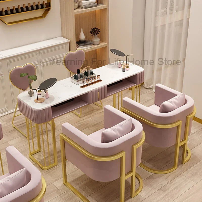 

Accessories Kawaii Nail Table Desk Workstation Beauty Reception Nail Table Nagelsalong Barbershop Tavolo Per Unghie Furniture