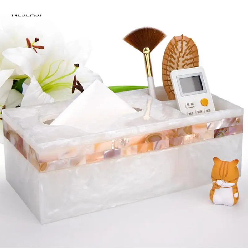 

Shell Pattern Resin Tissue Box Home Decor Wet Tissue Holder Baby Wipes Paper Storage Box Paper Towel Dispenser Napkin Organizer