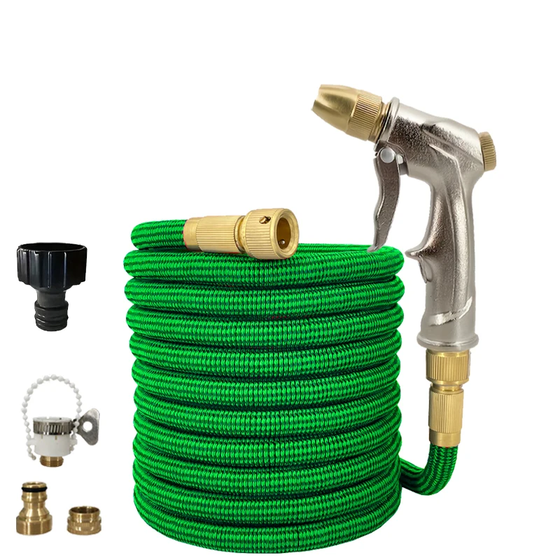 

Garden Watering Hose High Pressure Magic Rubber Bimetallic Joint Car Wash Water Pipe Water Gun Irrigation Supplies FLOWERS SPRAL