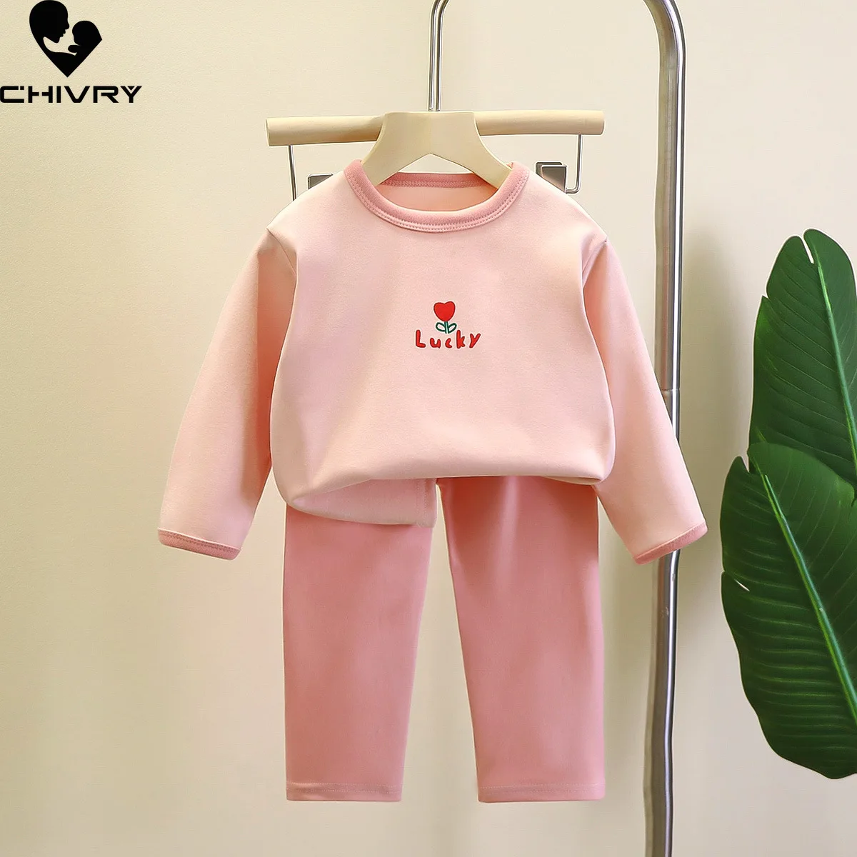 Pijamas cálidos para bebés, niños y niñas, Tops de manga larga con pantalones de dibujos animados, conjuntos de ropa de dormir para niños pequeños, otoño e invierno, nuevo